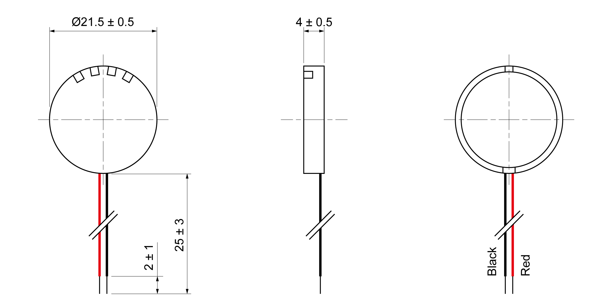 XPT2104-41A25-W Mechanical Drawing